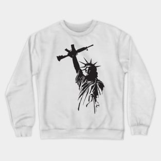 Pro Second Amendment 2A Lady Liberty With Raised Firearm Crewneck Sweatshirt